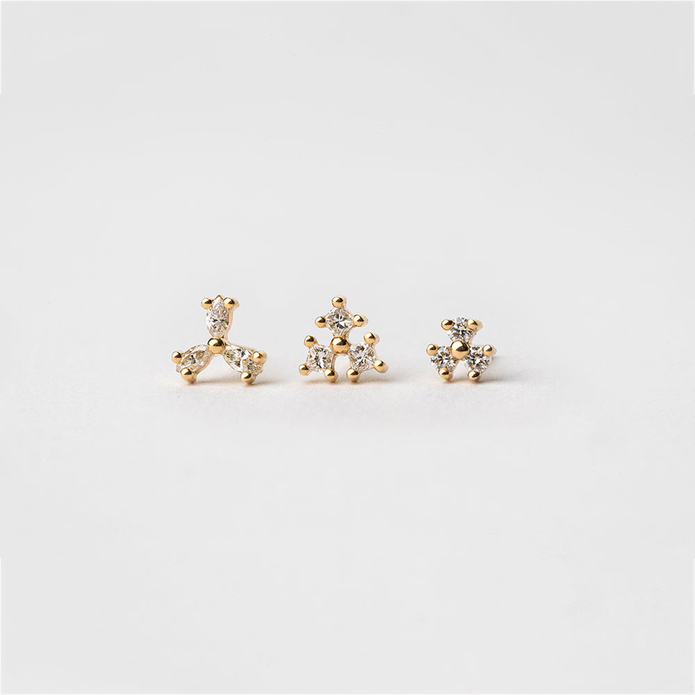 עגילי שבשבת יהלומים