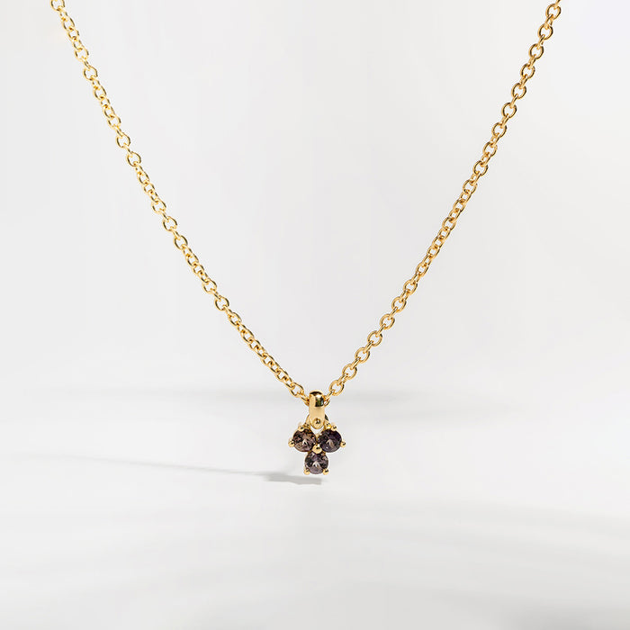 תליון טריו עגול (ספיר חום-סגלגל)