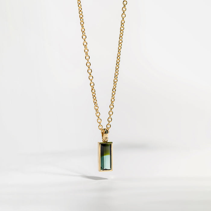 תליון מלבן ירוק (טורמלין)