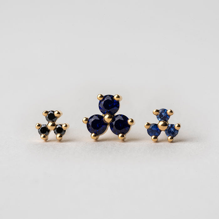 עגילי שבשבת כחול-שחור (עגולים)