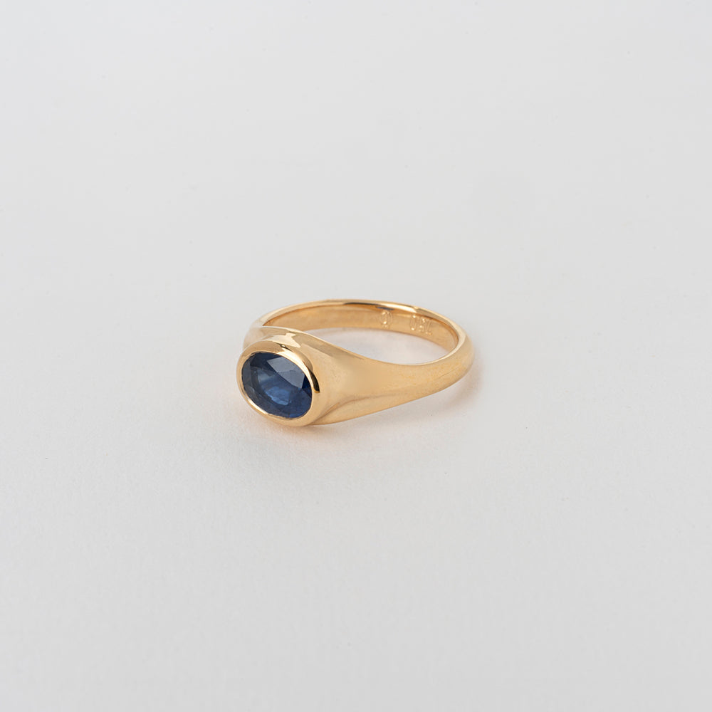 טבעת ספיר כחול (אובל)