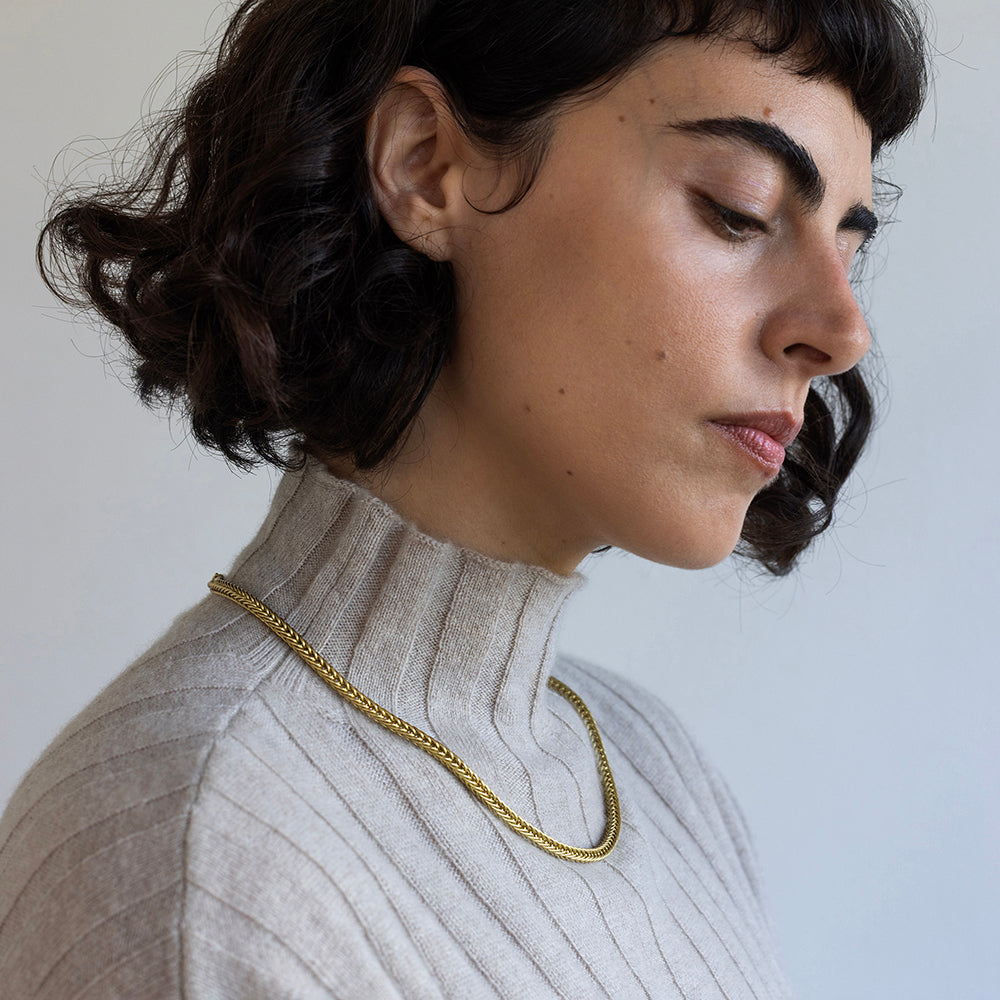 שרשרת חיטה עבודת יד (18 קראט זהב)