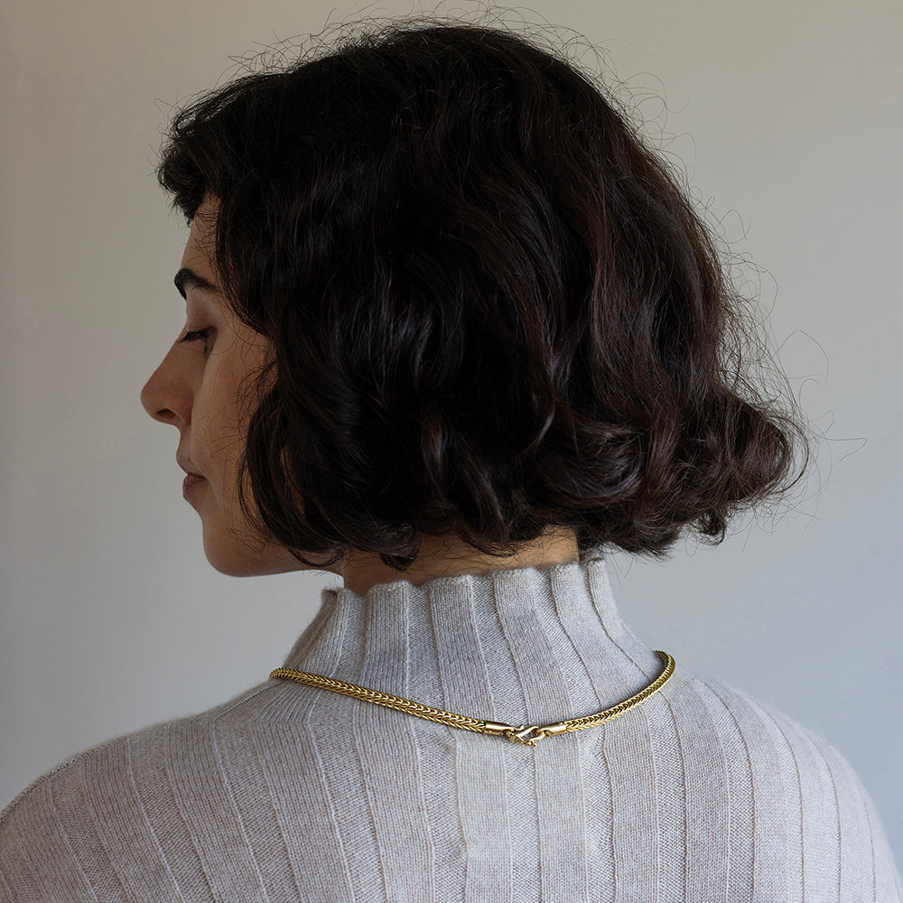 שרשרת חיטה עבודת יד (18 קראט זהב)