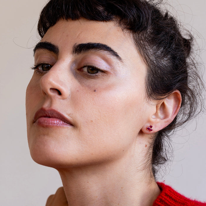 עגילי שבשבת (רובי עגול)