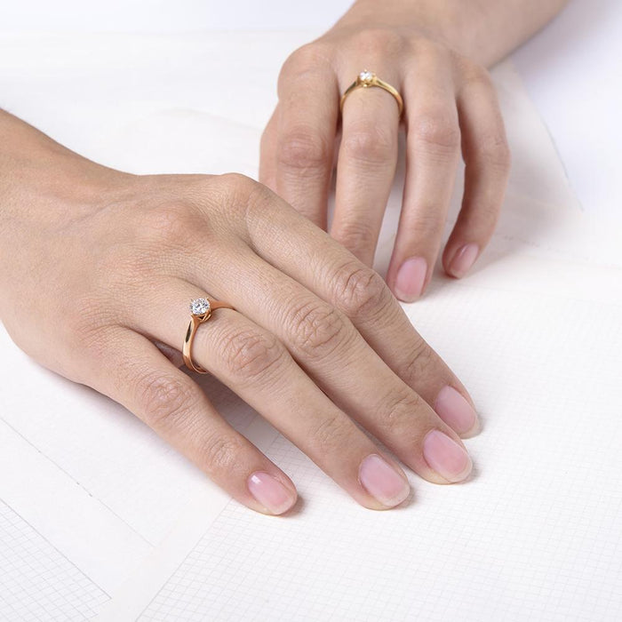 טבעת סוליטר יהלום 0.25 קראט