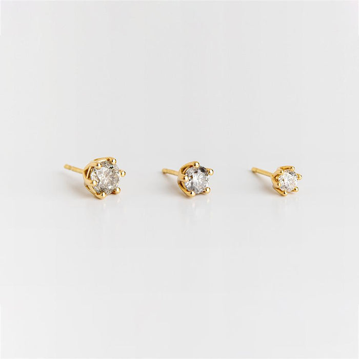 עגילי סוליטר יהלומים אפורים (1 TCW)