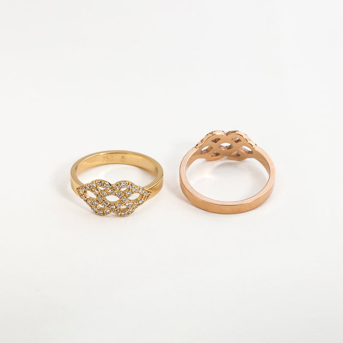 טבעת פריזאית יהלומים לבנים (בינונית)