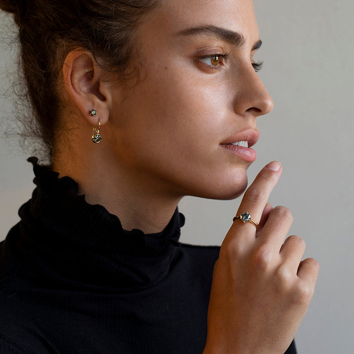 עגילי יהלומים אפורים (2.18 TCW)