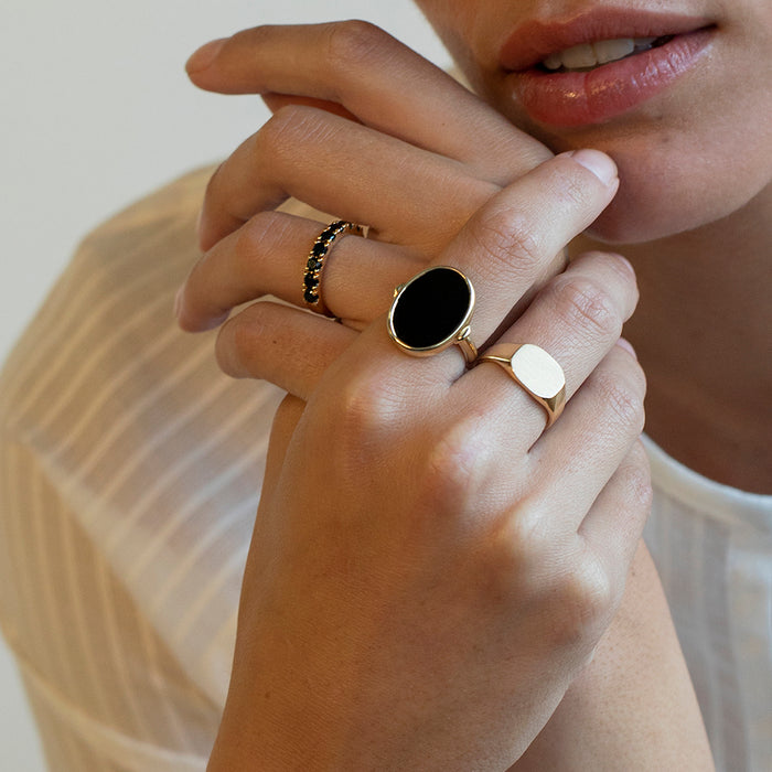 טבעת נצחית יהלומים שחורים גדולים (1.2 TCW)