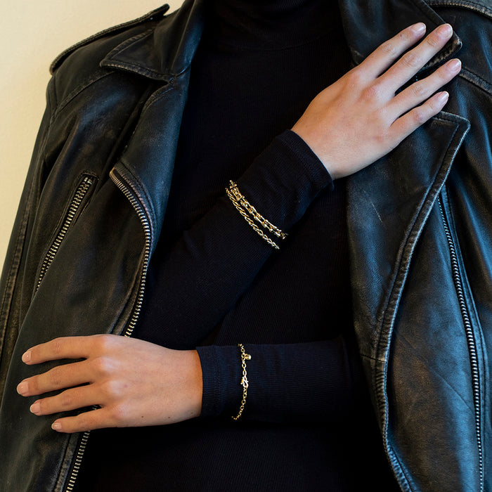 צמיד חוליות אובליות בעבודת יד