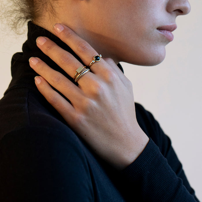 טבעת חוט באגט זהב