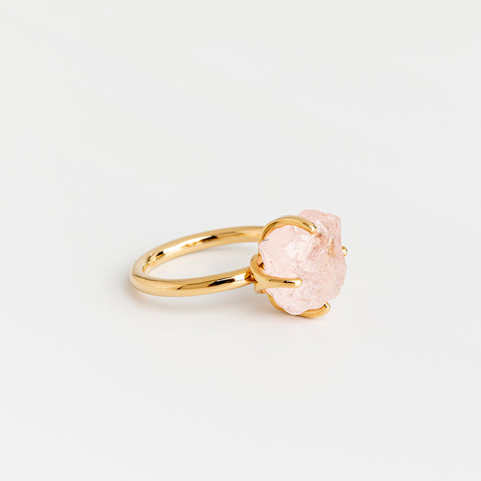 טבעת סוליטר מורגנייט גולמי