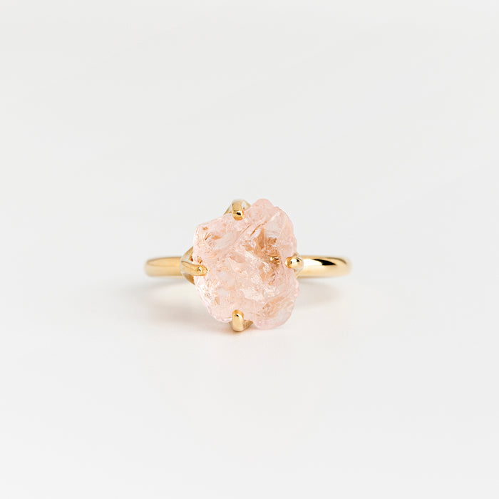 טבעת סוליטר מורגנייט גולמי