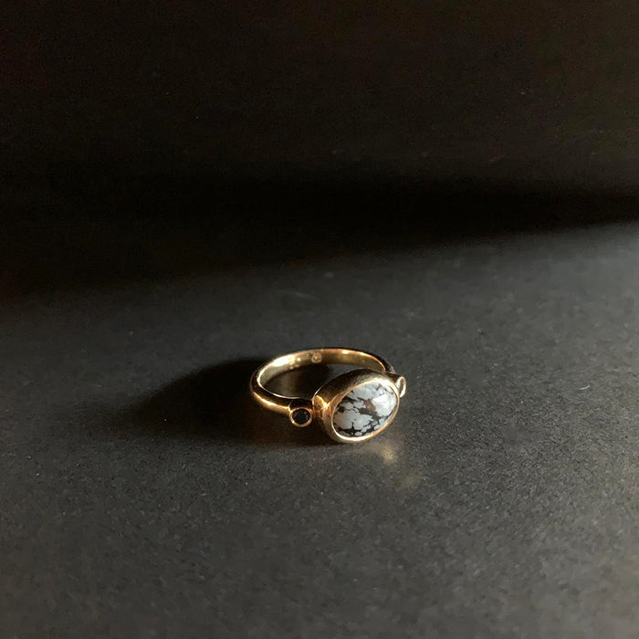 טבעת אגט מנומר (אובל)