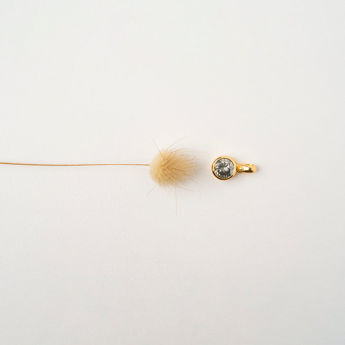 תליון יהלום אפור (עגול)