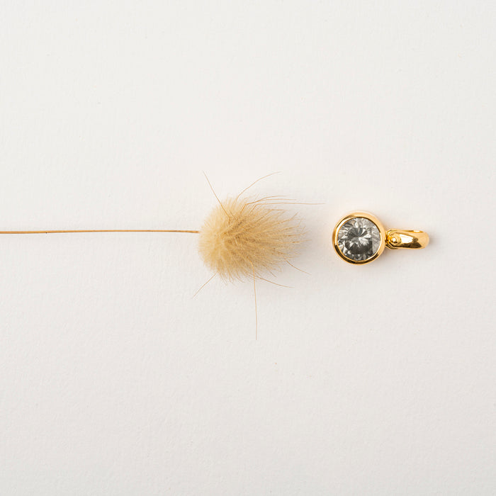 תליון יהלום אפור (עגול)