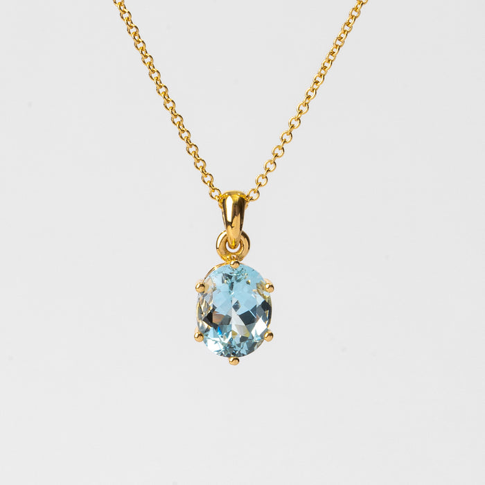 תליון אקוומרין (אובל)