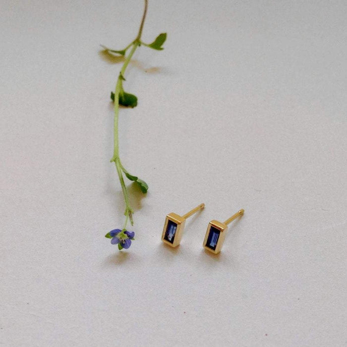 עגילי מלבן כחולים